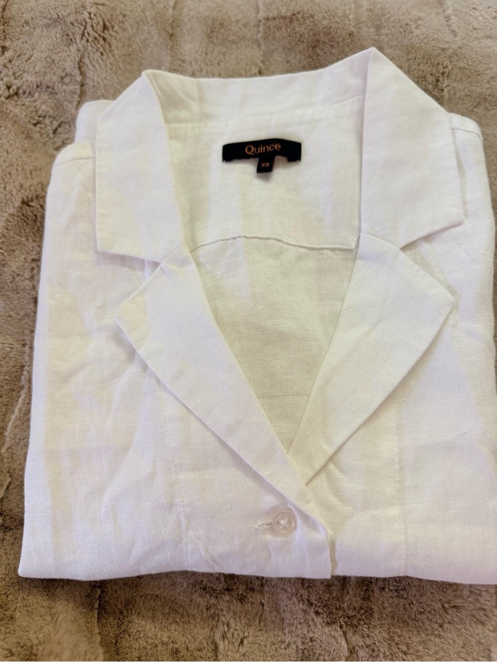 Quince 100% European Linen Short Sleeve Shirt XS NWOT - Picture 3 of 6